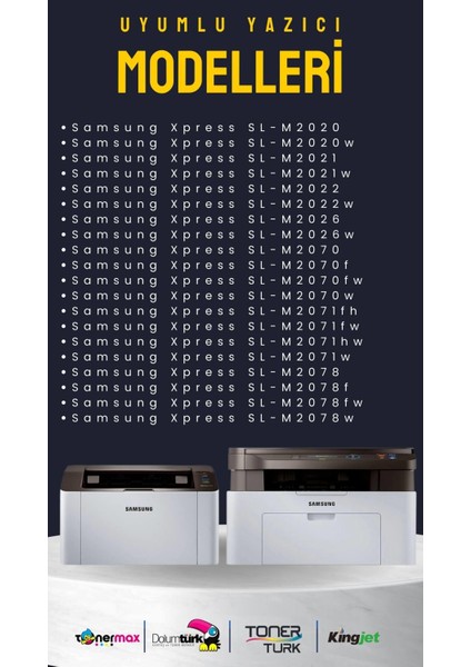 Samsung MLT-D111S Muadil Toner 2'li Paket / Xpress M2020 / M2022 / M2070