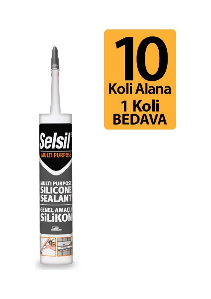 Selsil Eko Silikon - 280GR (Şeffaf-Siyah-Gri Siparişlerinizde Renk Secimini Bildiriniz) 24 Adet 1 Koli