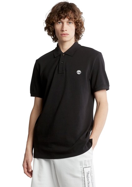 Tfo Chest Logo Polo Siyah Erkek Kısa Kol T-Shirt