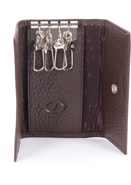 612 Model Hakiki Deri 4'lü Çevirme Anahtarlık Kahve modelleri