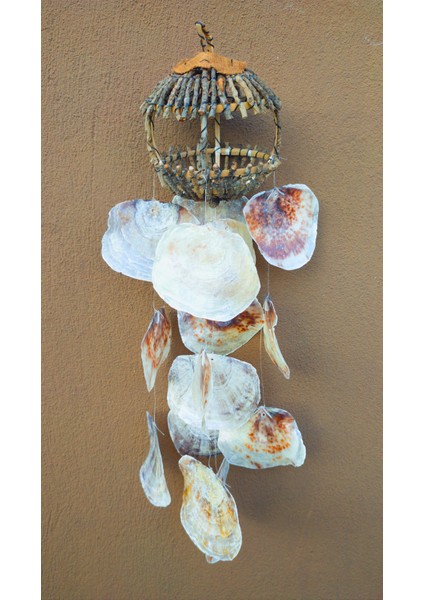 62*30 cm Dev Boy Deniz Kabuklu Duvar Süsü Balkon Süsü Bahçe Süsü Rüzgar Çanı Ev Dekor Eşya