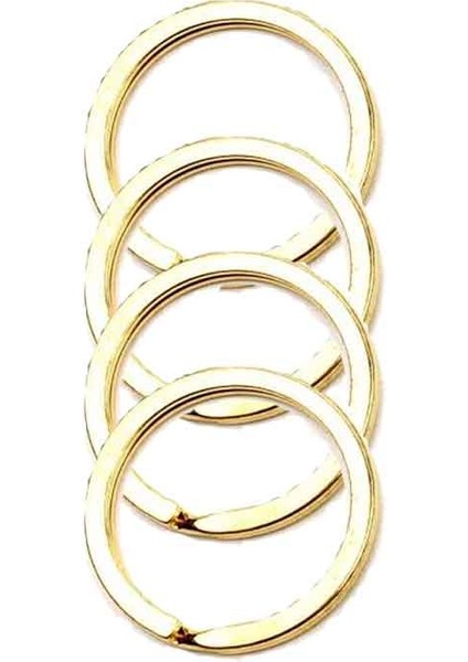 Zincirsiz Boş Yassı Model Anahtarlık Halkası 3.1 cm (50 Adet) Gold