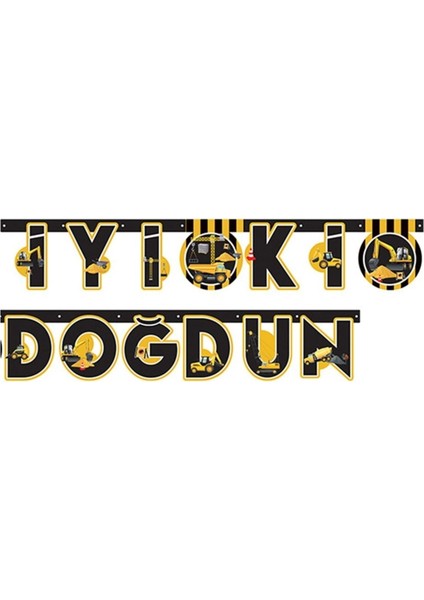 Inşaat Temalı Iyiki Doğdun Yazılı Banner