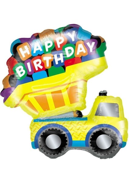 Happy Bırthday Yazılı Kamyon Şekilli Folyo Balon 80 cm