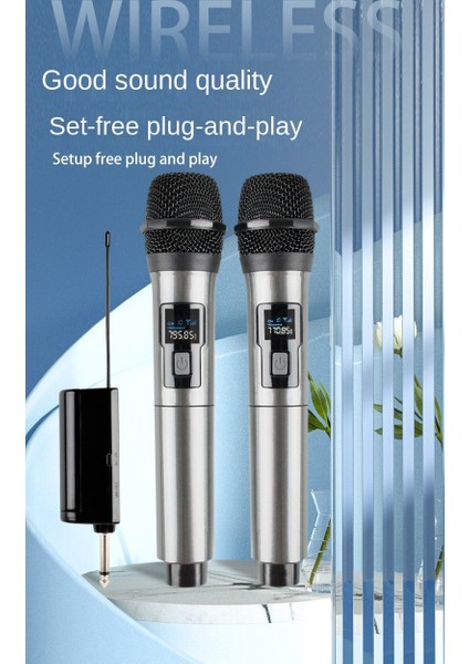 Profesyonel 2 Kanal Uhf Kablosuz Telsiz Mikrofon fiyatları