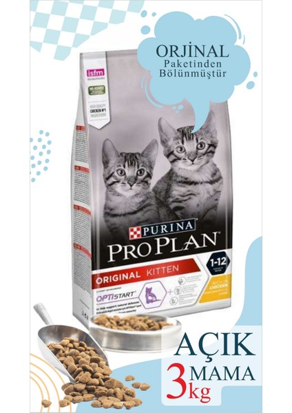 Pro Plan 3 kg Vakumlu Poşet Pro Plan Tavuklu Pirinçli Yavru Kedi Mamasi Yüksek Proteinli