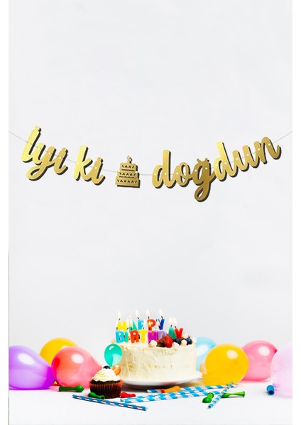 Iyi Ki Doğdun Doğum Günü Banner Kaligrafi Banner Yazı Gold