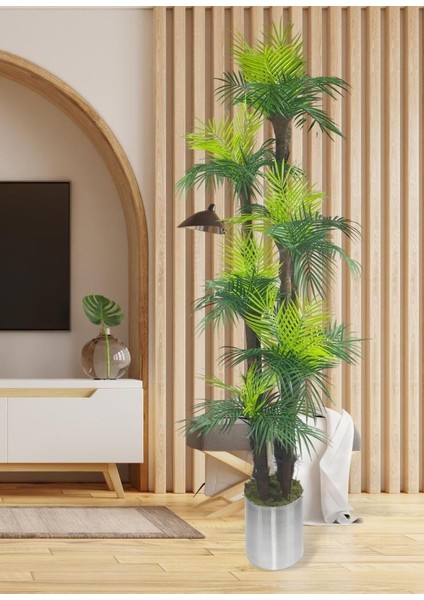 Yapay Ağaç Palmiye 54YAPRAK 6katlı 200CM Salon Çiçeği Yapay Çiçek