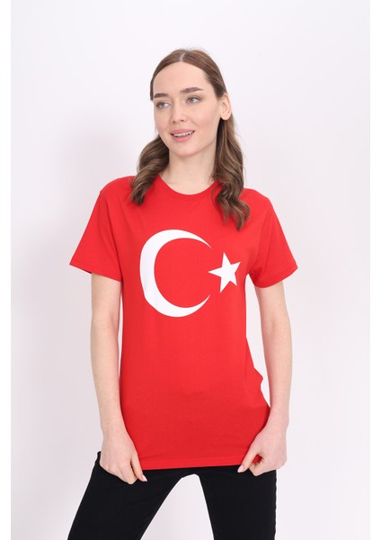 Toontoy Unisex Ay Yıldız Baskılı Tişört indirimleri