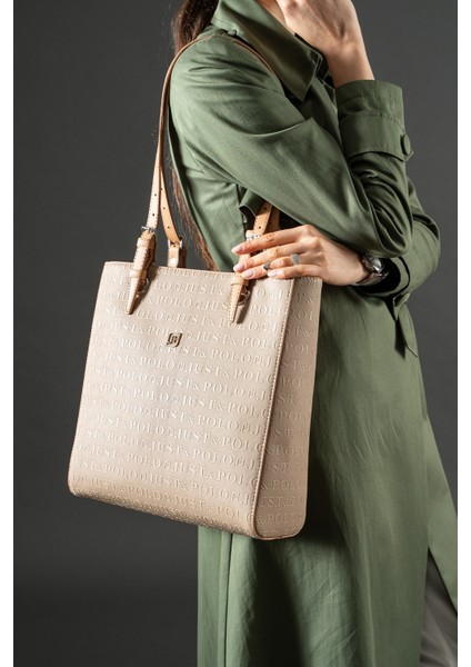 Kadın Gofraj Baskılı Büyük Boy Omuz Çantası AS4067