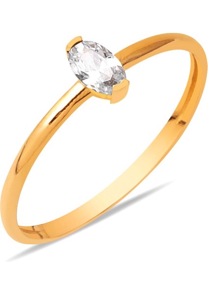 14 Ayar Oval Taşlı Rose Altın Yüzük fiyatları