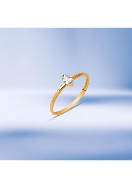 14 Ayar Oval Taşlı Rose Altın Yüzük indirimleri