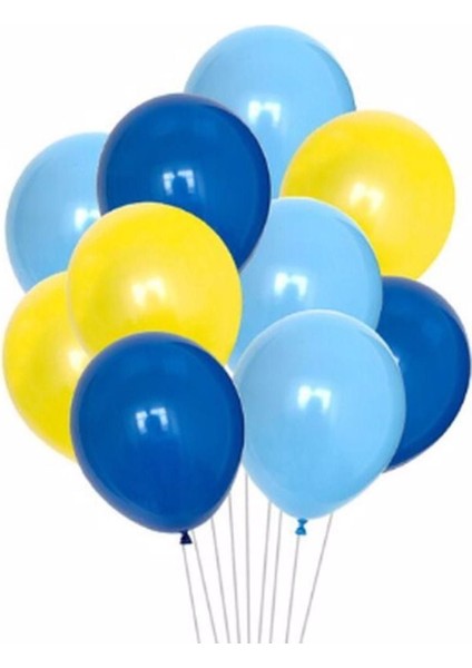 Inşaat Kepçe Temalı Mavi Rakam Balon Seti Yaş 6