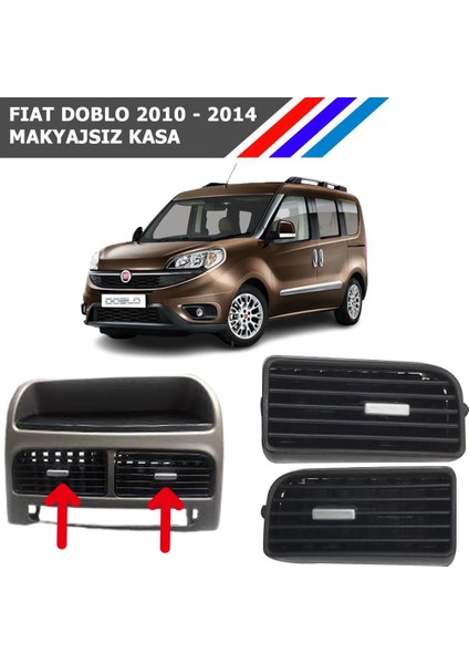 - Fiat Doblo Orta Havalandırma Izgarası Sol ve Sağ Takım Gri Düğmeli 2010-2014