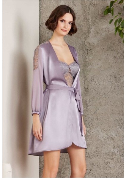 Pierre Cardin saten Gecelik Sabahlık Pijama Takım Şort Takım 6'lı Gelin Çeyiz Seti 6005
