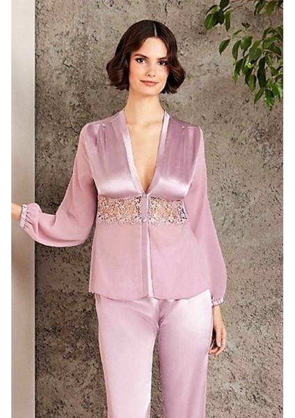 saten Gecelik Sabahlık Pijama Takım Şort Takım 6'lı Gelin Çeyiz Seti 6005 modelleri