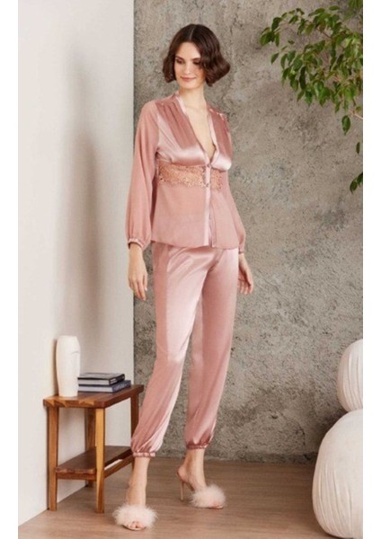saten Gecelik Sabahlık Pijama Takım Şort Takım 6'lı Gelin Çeyiz Seti 6005 fırsatları