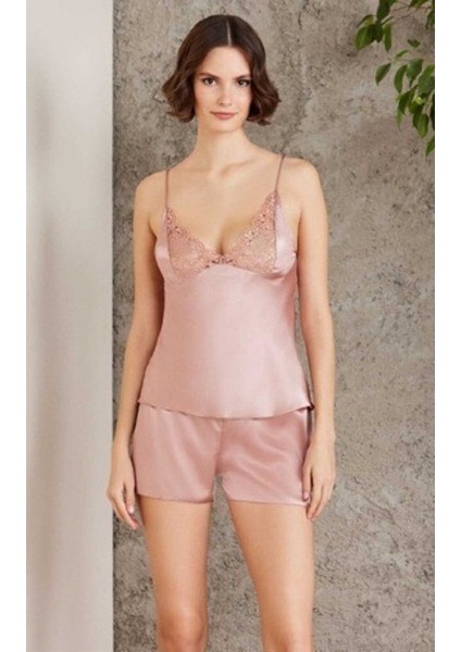 saten Gecelik Sabahlık Pijama Takım Şort Takım 6'lı Gelin Çeyiz Seti 6005 indirimleri