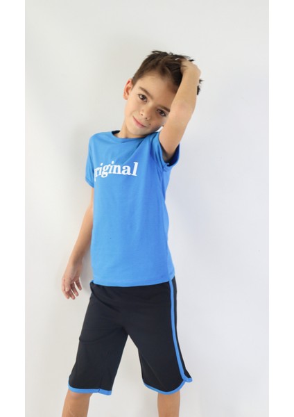 Harika Kids Erkek Çocuk Orijinal Baskılı Basic Kaprili Takım 5-9 Yaş