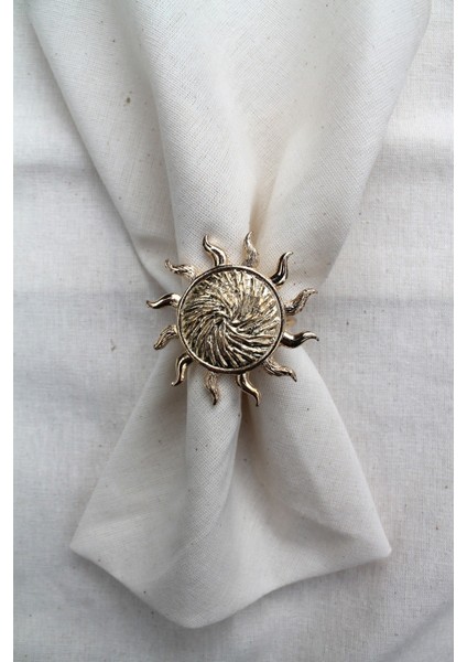 6 Adet Gold Güneş Metal Peçete Halkası - Napkin Ring indirimleri