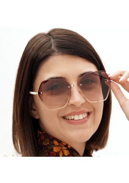 Sylvie Kahverengi Kristal Kadın Güneş Gözlüğü