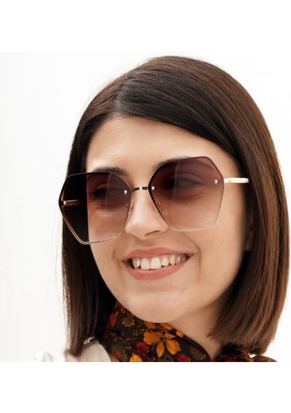 Sylvie Kahverengi Kristal Kadın Güneş Gözlüğü modelleri