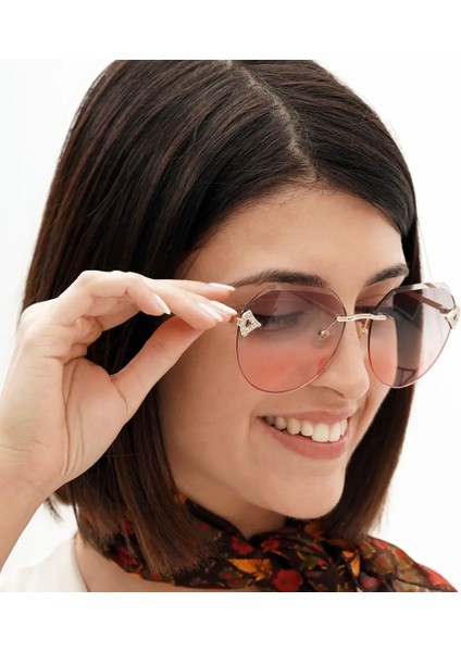 Baba Fiyatlar Lily Gri Pembe Kristal Kadın Güneş Gözlüğü fiyatları