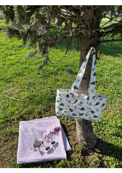 Avokado Desenli Bez Çanta modelleri