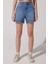 Stella Regular Fit Normal Kesim Yükek Bel Mavi Esnek Jean Kot Şort 1