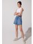 Stella Regular Fit Normal Kesim Yükek Bel Mavi Esnek Jean Kot Şort 3
