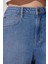 Stella Regular Fit Normal Kesim Yükek Bel Mavi Esnek Jean Kot Şort 4