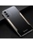 Samsung Galaxy A14 5g Kılıf Zebana Metal Mitras Kılıf (Silikon Kenar) Gold 1
