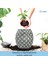 Ahşap Ayaklı Beton Saksı Büyük Boy Set 2 Adet Ananas Model 4
