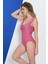 Rukomayo Pembe Fırfırlı Lycra Kumaş Mayo 2