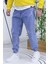 Erkek Lastikli Boyfriend Kot Pantolon Pamuk Mavi Renk 3
