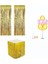Metalize Gold Masa Püskülü Arka Fon Püskülü ve Gold Pembe Balon Standı 1