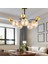 Florit 5'li Siyah Gold Modern Oturma Odası Salon Avize 1