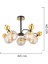 Florit 5'li Siyah Gold Modern Oturma Odası Salon Avize 5