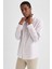 Slim Fit Keten Görünümlü Uzun Kollu Gömlek N9066AZ23SM 1