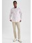 Slim Fit Keten Görünümlü Uzun Kollu Gömlek N9066AZ23SM 2