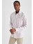 Slim Fit Keten Görünümlü Uzun Kollu Gömlek N9066AZ23SM 3