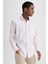 Slim Fit Keten Görünümlü Uzun Kollu Gömlek N9066AZ23SM 4