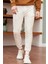 Erkek Basic Fit Kalıp Eşofman Altı Ekru - 948DNGR 1