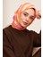 Twist Turuncu Pembe Pamuk Viskon Eşarp Modeli 2