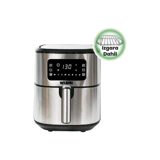 Wiami Airfryer 6.5 Lt Akıllı Yağsız Hava Fritözü Metallic