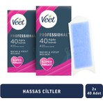 Veet Professional Hassas Ciltler İçin 40'lı Ağda Bandı Bacak & Vücut Bölgesi 2 Paket