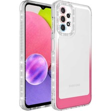 Kılıfist Samsung Galaxy A73 Kılıf Simli ve Renk Geçiş Tasarımlı Lens Korumalı Park Kapak
