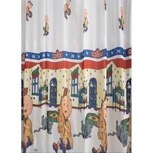 Taç Lisanslı Çizgi Kahraman Caillou Tül Perde: Çocuk Odaları Için- 1/2 (Seyrek) Pile