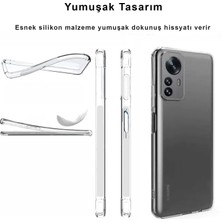 CepStok Xiaomi 12 Lite Kılıf Şeffaf Kamera Korumalı Tıpalı Yumuşak Silikon