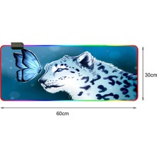 Farfi Oyun Mouse Pad USB Powered Su Geçirmez Tek Side Büyük Boyutlu Kalın Slip Olmayan Kauçuk Rgb Renkli Hafif Masaüstü Klavye Ped Ofis Için (Yurt Dışından)